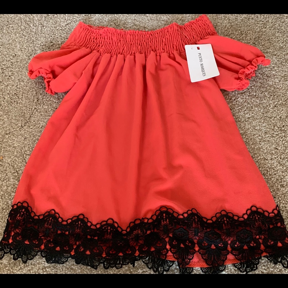 Orange Off The Shoulder Top